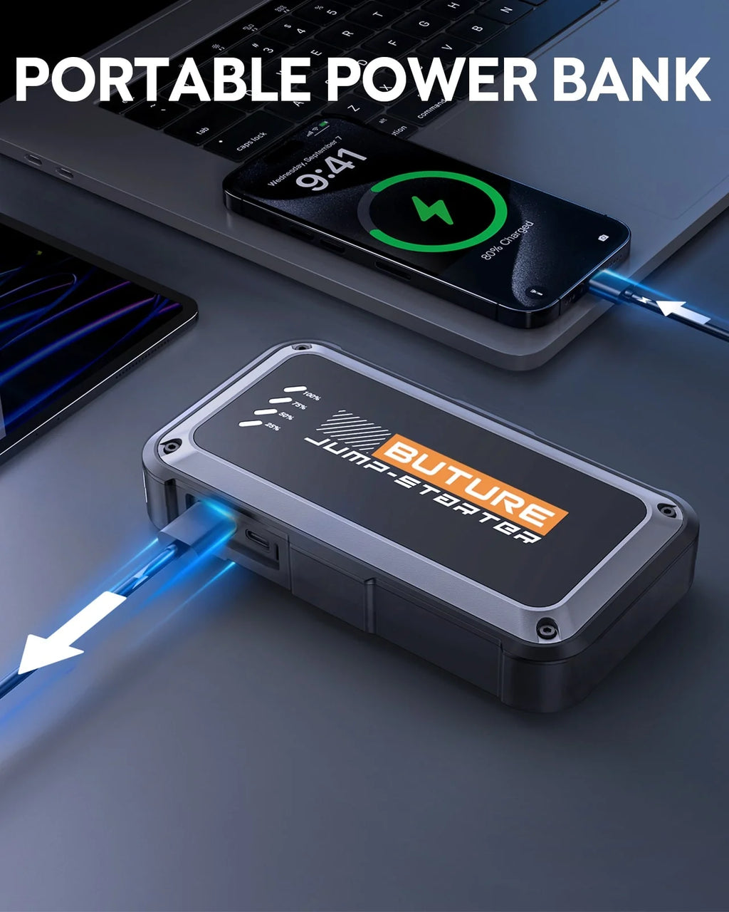 【Hot Sale】Buture Beta08 Portable Car Jump Starter 3000A 16800mAh